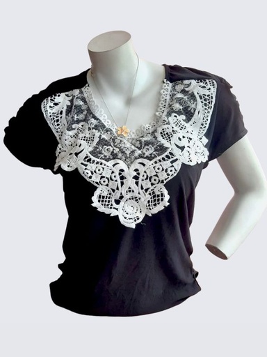[M24BL07] Blusa con pechera Bipure en piel de durazno color entero.
